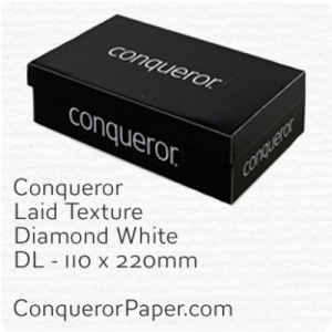 ENVELOPES - Laid.01250, Conqueror, WINDOW=No, TYPE=Wallet, TINT=DiamondWhite, DL-110x220mm, QUANTITY=500 